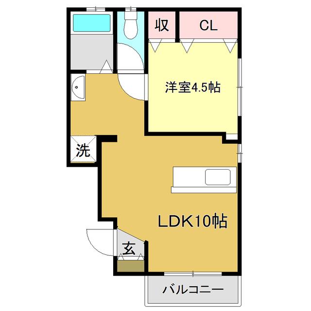JR土讃線 薊野駅 徒歩15分 2階建 築56年(1LDK/2階)の間取り写真