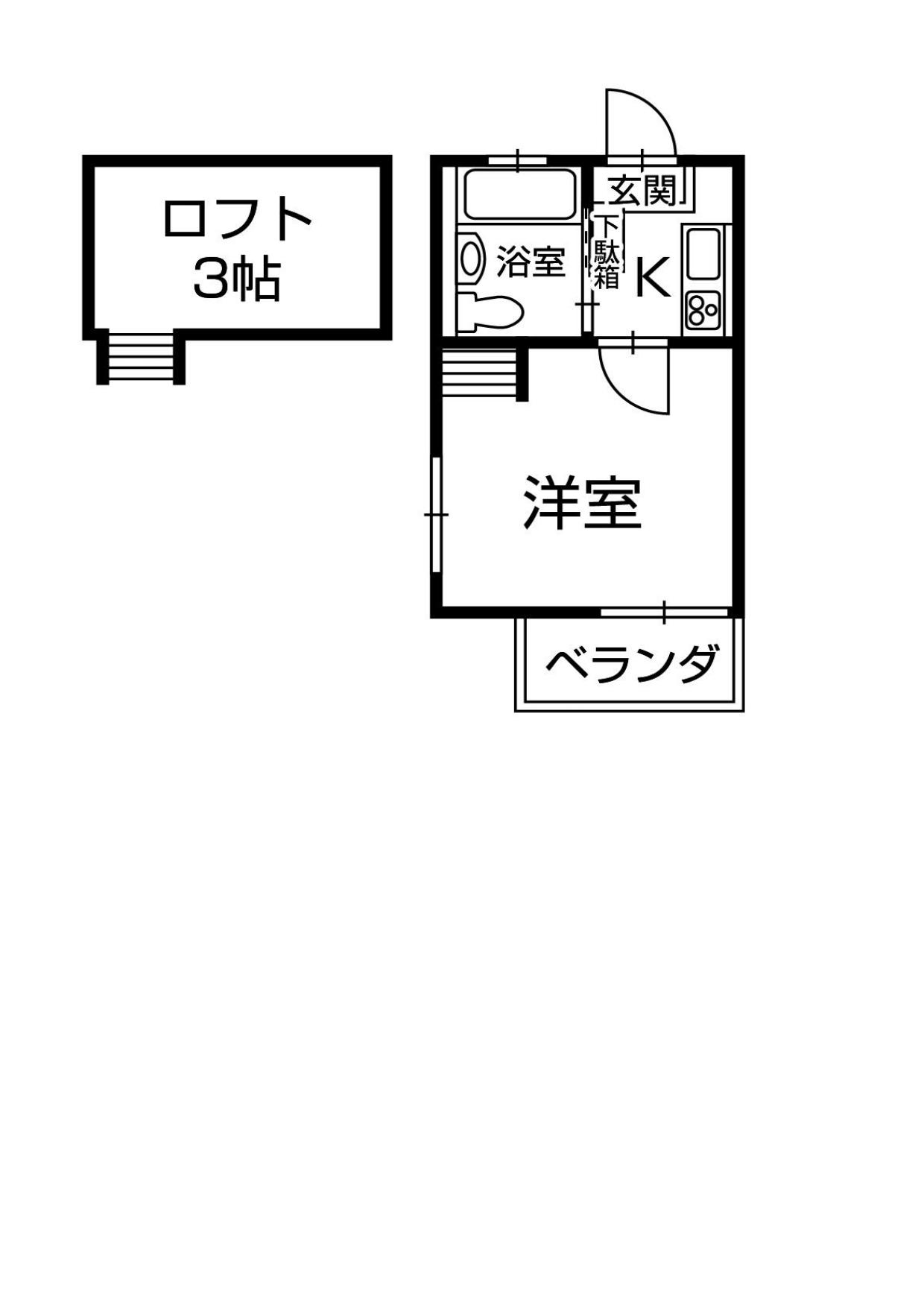 サンハイツ一番町(1K/2階)の間取り写真