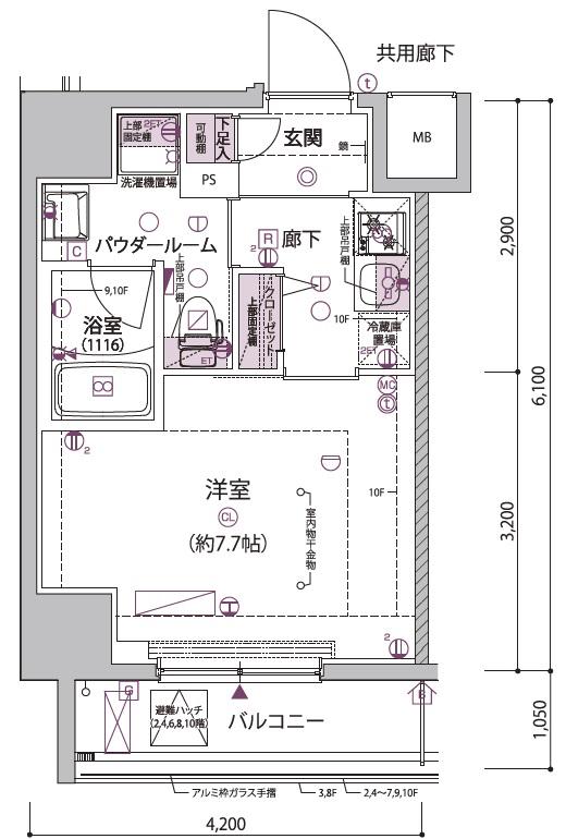 ARCOBALENO HORIKIRISHOBUEN(1K/5階)の間取り写真