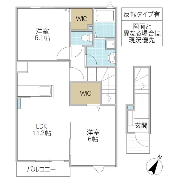 JR常磐線 土浦駅 徒歩33分 2階建 築12年(2LDK/2階)の間取り写真