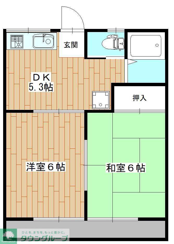 昭和コーポ第2(2DK/1階)の間取り写真