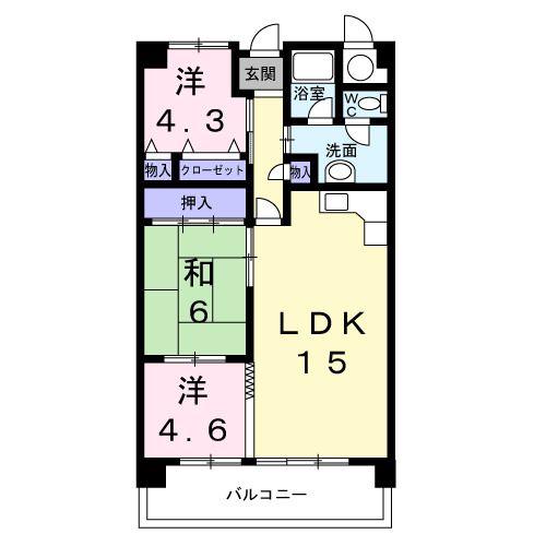 アーバンライフ蘇南(3LDK/2階)の間取り写真