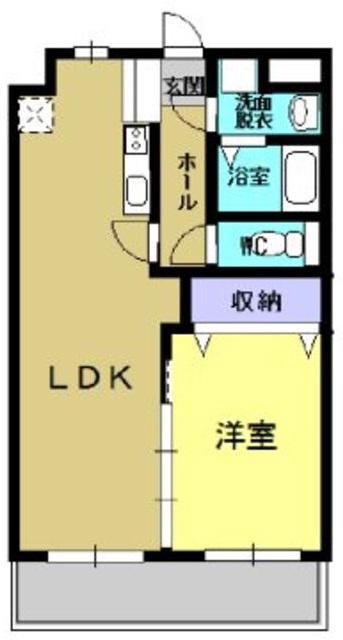 パークサイド染河(1LDK/7階)の間取り写真