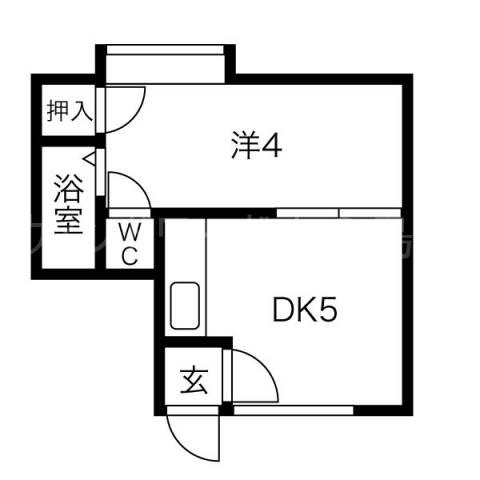 メイプルハウス白石(1DK/3階)の間取り写真