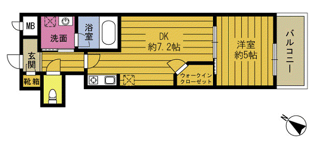 S-FORT大分岩田町(1DK/2階)の間取り写真