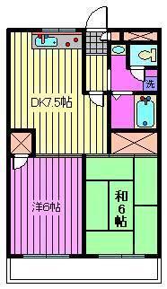 ファベール西浦和I(2DK/2階)の間取り写真