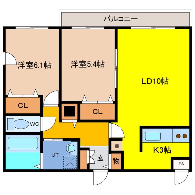 DE LA PORTE(2LDK/4階)の間取り写真