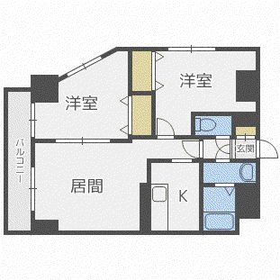 エステラ真駒内(2LDK/7階)の間取り写真