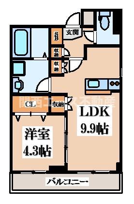 昭和エコタワーレジデンス(1LDK/1階)の間取り写真