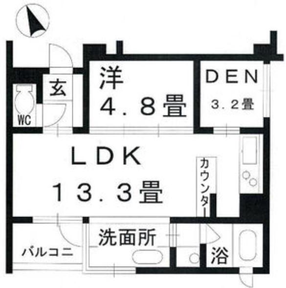 パークホームズ覚王山 イースト(1LDK/3階)の間取り写真