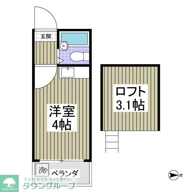 サークルワン(ワンルーム/2階)の間取り写真