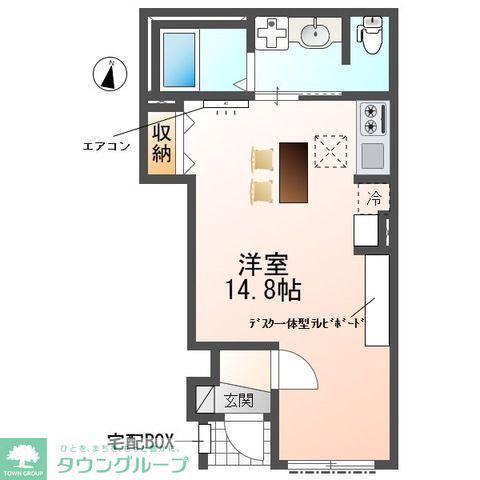 野々下1丁目アパート(ワンルーム/1階)の間取り写真
