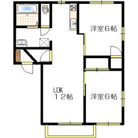 フェニックスA(2LDK/2階)の間取り写真