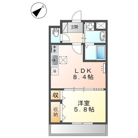ソヨカゼノテラス(1LDK/3階)の間取り写真