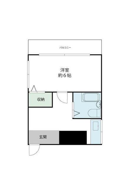 HAPPY HILL(1K/2階)の間取り写真