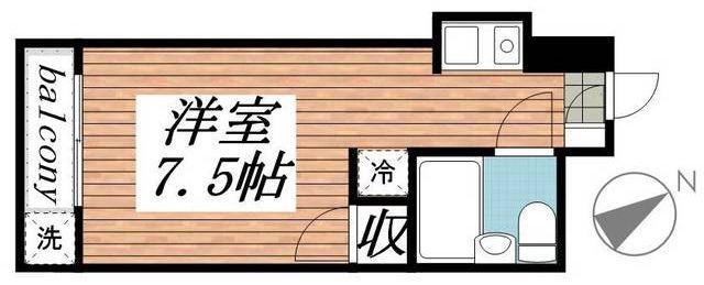 ロイヤルパレス亀有(ワンルーム/4階)の間取り写真