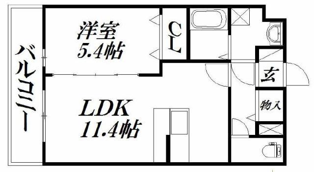 SJT HAMAKITA(1LDK/3階)の間取り写真