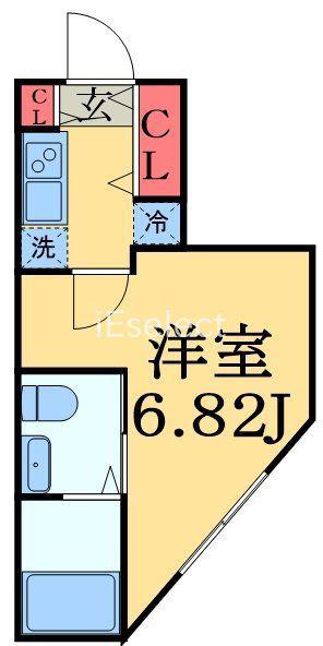 VAU HOUSE蘇我(1K/3階)の間取り写真