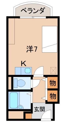 メゾン十番丁(ワンルーム/4階)の間取り写真