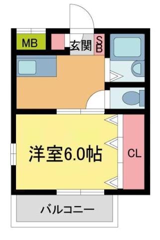 プティソレイユ(1K/3階)の間取り写真