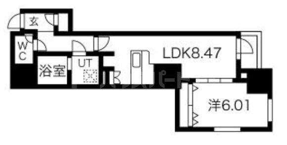 プレール・ドゥーク錦糸公園前(1LDK/2階)の間取り写真