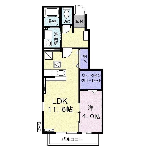 ZEUS I (1LDK/1階)の間取り写真