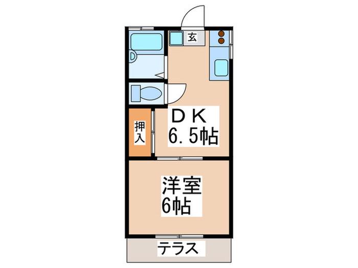 小川ハイツ(1DK/1階)の間取り写真