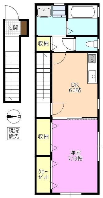 OMビレッジ(1LDK/2階)の間取り写真