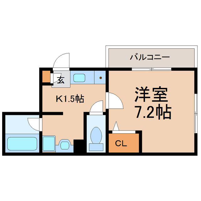 ウエストヴィレッジ(1K/3階)の間取り写真