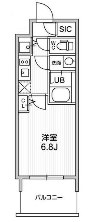 LA DOUCEUR北巽(1K/9階)の間取り写真
