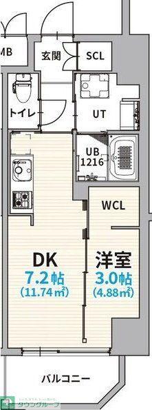 GRANVIA浄心(1SLDK/9階)の間取り写真