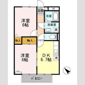ライフステージ栗田(2DK/2階)の間取り写真