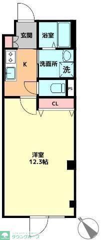 PREMIER古淵II(1K/2階)の間取り写真