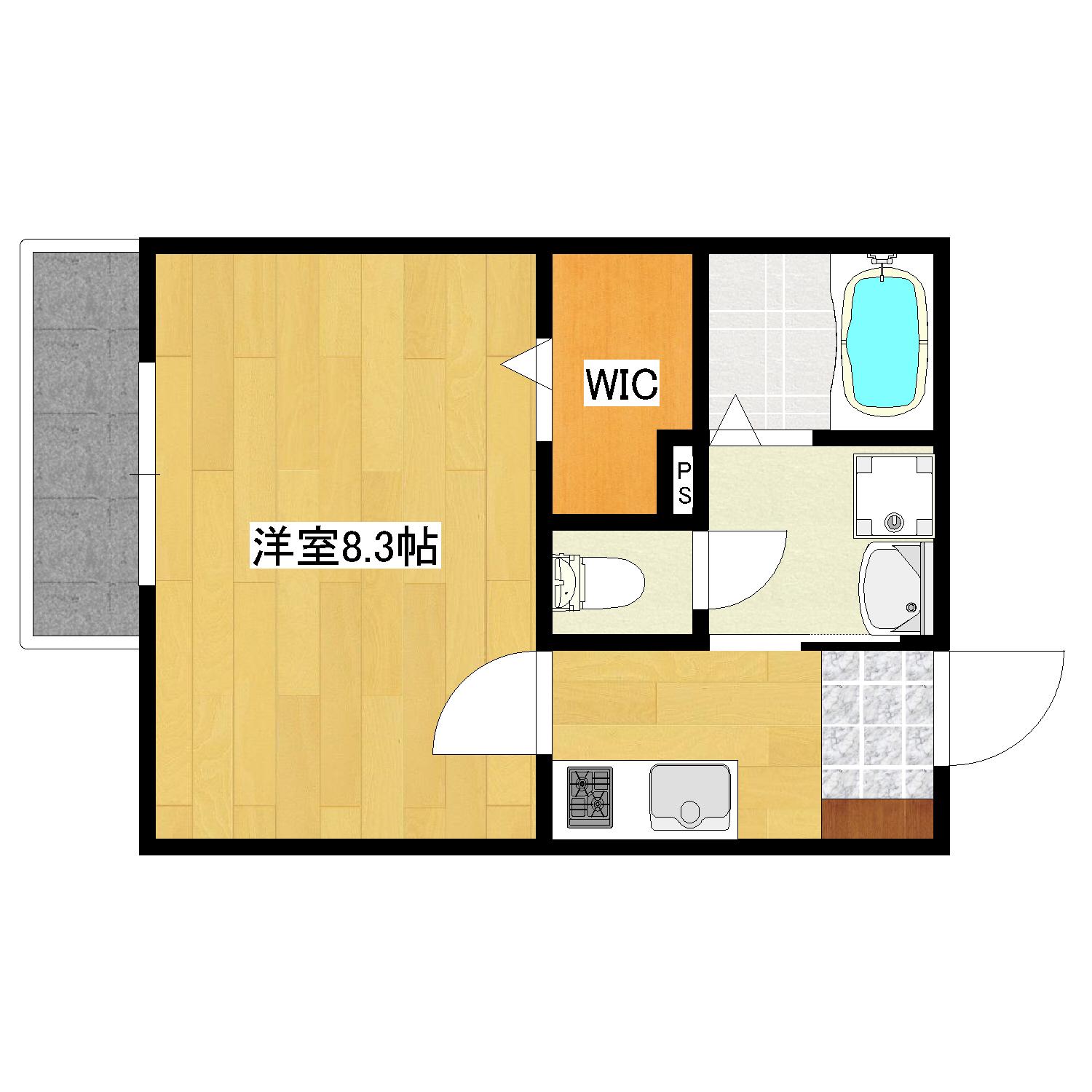 LUGAR(1K/3階)の間取り写真