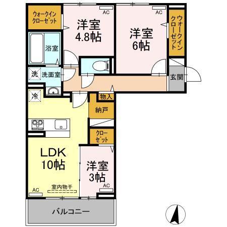 ハーベストCK(3LDK/3階)の間取り写真