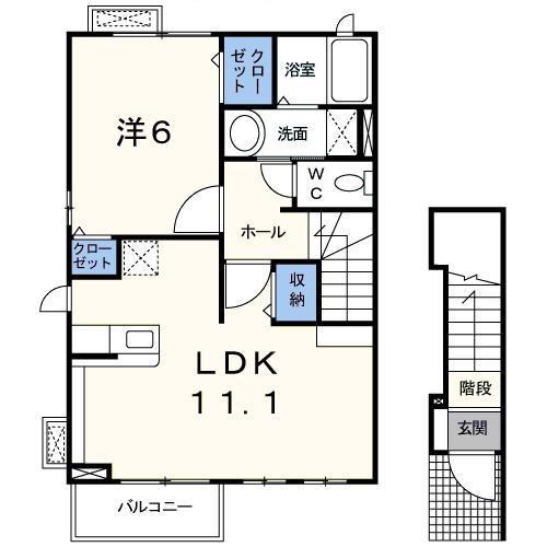 シトロン・フィオーレ(1LDK/2階)の間取り写真