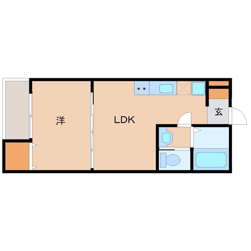 CASA水明町(1LDK/3階)の間取り写真