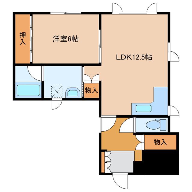レジェンド北斗V(1LDK/1階)の間取り写真