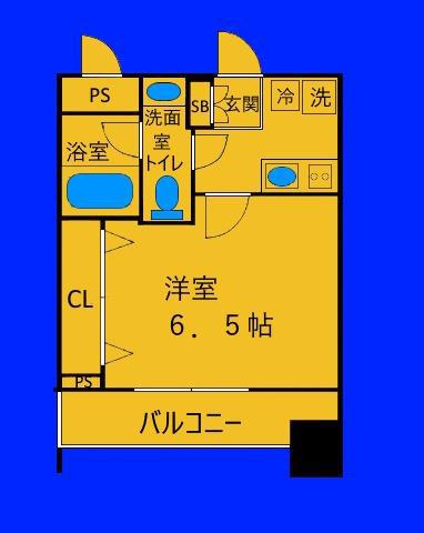 リクレイシア西横浜(1K/11階)の間取り写真