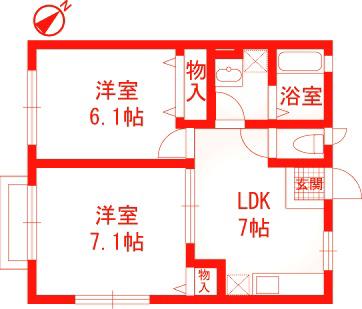 ラポールハイツ(2DK/1階)の間取り写真