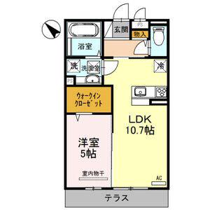 メゾン旭(1LDK/1階)の間取り写真