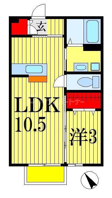 アマービレ(1LDK/2階)の間取り写真