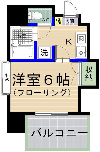 西鉄貝塚線 西鉄香椎駅 徒歩4分 8階建 築35年(1K/7階)の間取り写真
