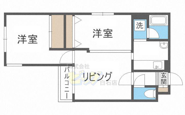 マイクレスト栄通(2DK/4階)の間取り写真