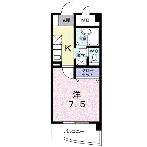 CITYLIFEKAKU(1K/4階)の間取り写真