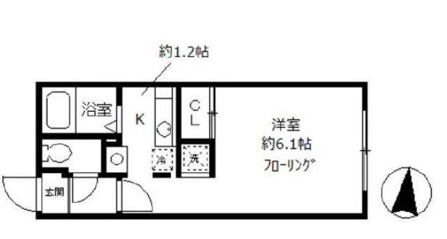 SMARTLINK白金 スマートリンク白金(1K/4階)の間取り写真
