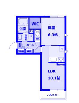 パームコテージVI番館(1LDK/3階)の間取り写真