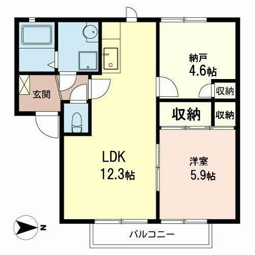 コートジュネス(1SLDK/2階)の間取り写真