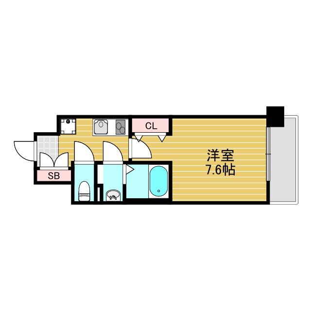 レジュールアッシュ十三(1K/7階)の間取り写真