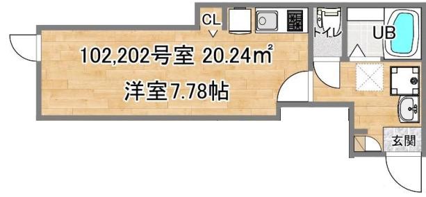 アグレット東武練馬(ワンルーム/1階)の間取り写真
